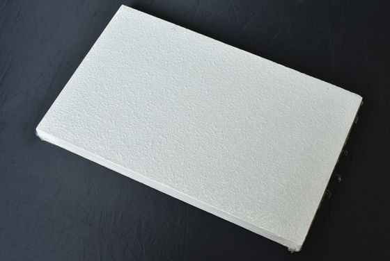 Class A Fire Rated Acoustic Glass Wool Ceiling Tiles Square Edges Fiberglass Panels