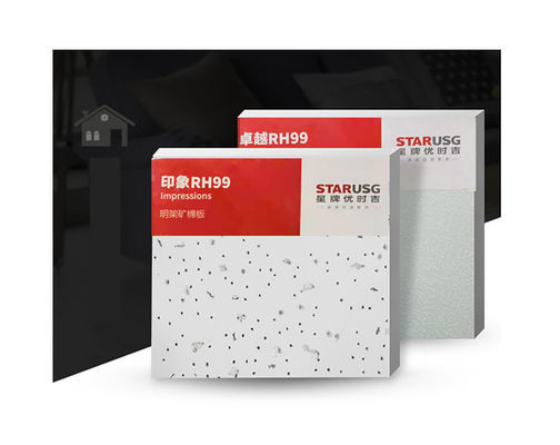 600x600mm Acoustic Mineral Fiber Ceiling Board Tiles with Hole Surface